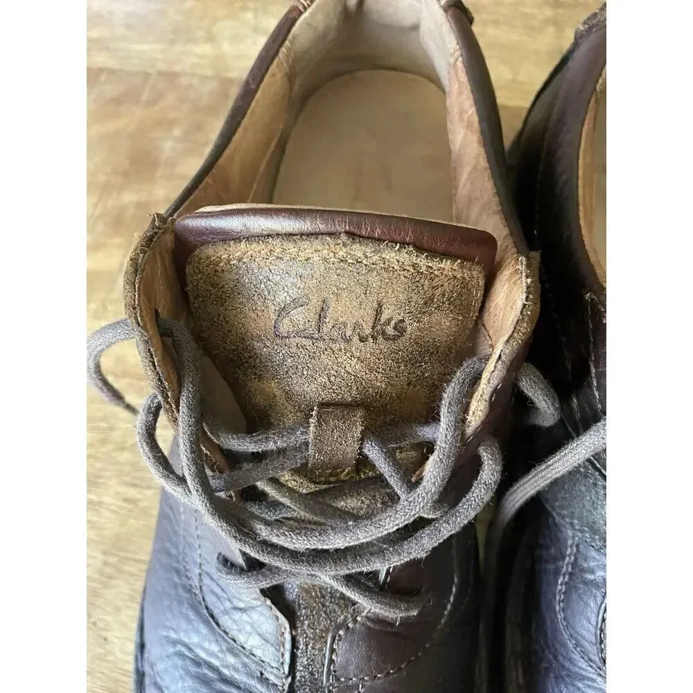 Clarks Active Air Brown Leather Oiled Split Toe Oxford Shoes Men's 10M